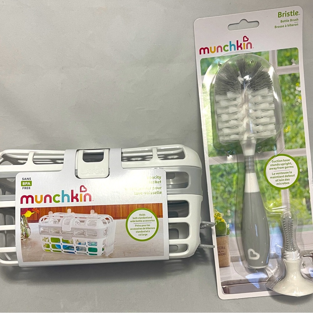 Great baby shower gift: munchkin high capacity dishwasher basket & bottle brush!